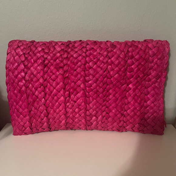 Hot Pink Woven Clutch Bag - Picture 3 of 6